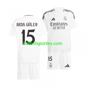 Camiseta Real Madrid Arda Guler 15 Niño Primera Equipación 2024/2025